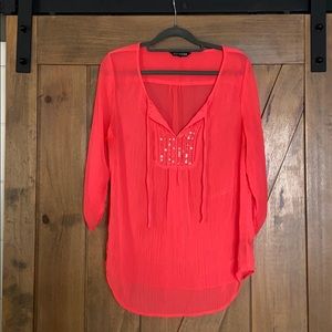 Hot pink sheer sequin tunic